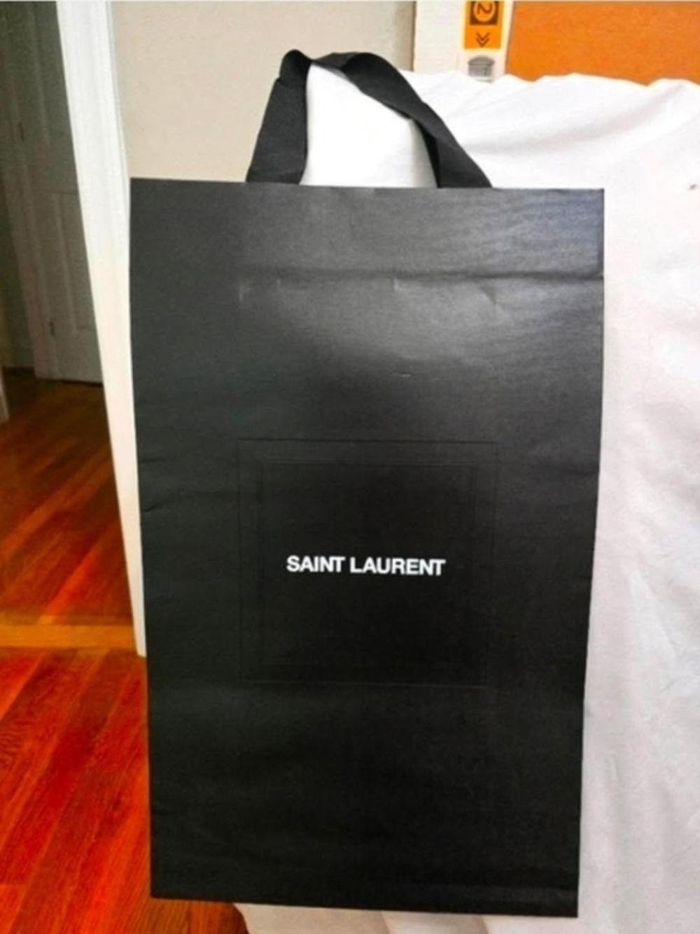 Saint Laurent Black Paper Shopping Bag L